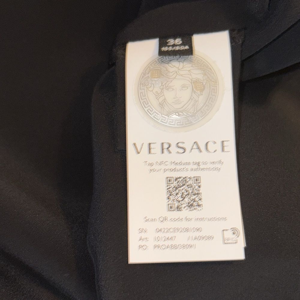 NWT VERSACE Double Duchesse Floral-print Silk Cocktail Dress size 36 $3525 - Picture 6 of 10